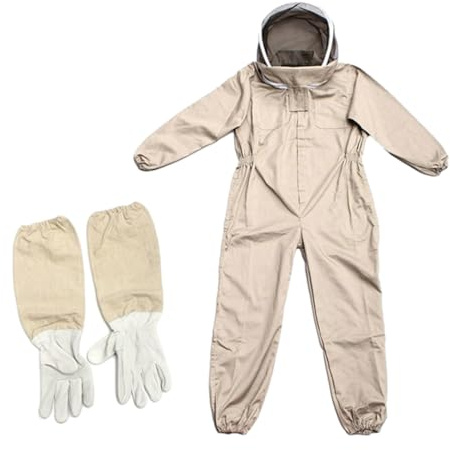 Schutzbekleidung Für Imker Imkeranzug Imkerei Anzug Ganzkörper Schutzanzug Baumwoll-Ganzkörper-Kleidung Imkeranzug Schutzanzug Overall Schutzkleidung Mit Schleier Kapuze Mütze Schutz Für Imker
