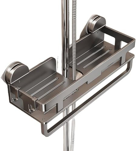 ONXE Shower Caddy Basket Shelf,Suction Cup Bathroom Shower Shelf Tidy for Shampoo, 2 Packs Removable Soap Holder Rack Organiser, Pace Saver No Drilling,Bathroom Accessories (1 Pack)