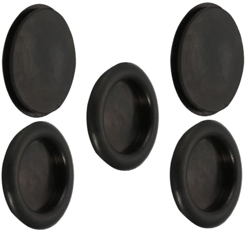 TOP-VIGOR 5 ojales de goma negra de 40 mm, juntas de alambre para agujeros eléctricos, protectores de cables para enchufes, coches, barcos, bombas, fontanería