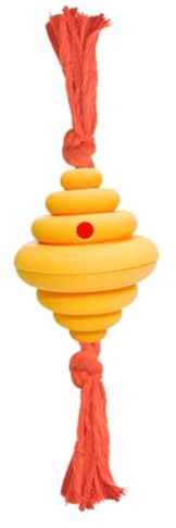 CIYODO Mâcher pour Chiens Boule Interactive Forme de Nid Abeille Jeu de Corde Antistress Nettoyage Dentaire et Distribution de Croquettes et Lavable Convient Aux Chiens Actifs