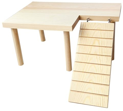 LOLIPPYY Kleintier Spielplatz Aus Natürlichem Holz Mit Hamster Kletterleiter Geeignet Für Hamster Ratten Und Chinchillas Unterstützt Aktivität Und Wohlbefinden