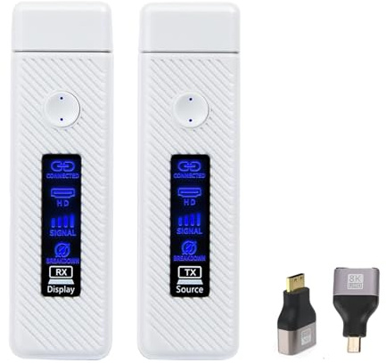 PUSOKEI Trasmettitore e Ricevitore HDMI Wireless, Output di Ingresso 1080p di Decodi 4K, Kit Extender HDMI, 2,4 G 5G per Video e Audio da Monitorare Dalla Scatola TV Proiettore PC (Controller