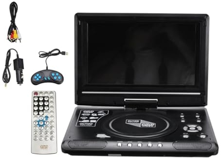 Lettore DVD LCD Portatile Da 9,8 Pollici For Auto, TV For Videogiochi, Schermo Girevole A 270°, Di CD MP3 Con Funzione FM Qualità Dell'immagine Chiara Audio Stabile