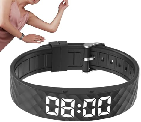 Braccialetto Con Allarme Silenzioso,Orologio da Polso con Timer Silenzioso Indossabile | Fascia da Polso con Sveglia Vibrante Regolabile | per Donne, Uomini, Bambini, Anziani, Adulti, Ragazze e da Via