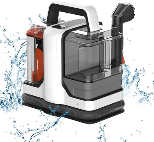 Pulitore per tappezzeria, per divano, aspirapolvere, divano, finestra, auto, 2 serbatoi d'acqua (pulito e sporco), potenza di aspirazione 600 W, 15 kPa, aspirapolvere a secco a umido, ad asciugatura