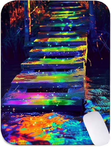 Alfombrilla Ratón Vistoso Alfombrilla Escritorio Impermeable, 400 x 300 mm Mini Mouse Pad Vista Nocturna Aprotector Escritorio Antideslizante, Mousepad para Ratón Inalámbrico, Viajes, Oficina J2-130