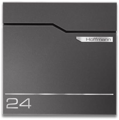 Metzler Exklusiver Briefkasten in Eisenglimmer DB 703 Hoffmann - Wandbriefkasten mit V2A Edelstahl-Namensschild - Postkasten inkl. Zeitungsfach - Größe: 37 x 37 x 10,5 cm
