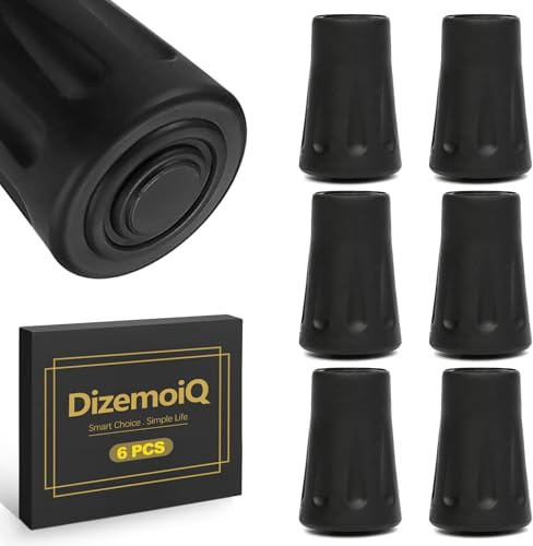 DizemoiQ 6 Stück Gummi Spitzen 10-12mm rutschfest Ersatzpuffer für Wanderstöcke Nordic Walking Gehstöcke Krücken für Asphalt und Gelände