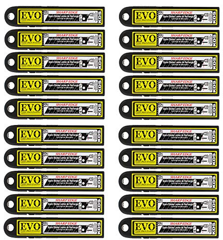 KDS Japanklingen Power Black 18mm extrem scharf 200 Stück, Kunststoffgriff, 0,5mm Stärke, 8 Segmente, Rockwell-Härte 65,9, Legierter Stahl