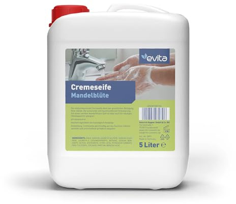 evita Cremeseife Mandelblüte (5 Liter), mit Mandelblütenduft, hautfreundliche Formulierung