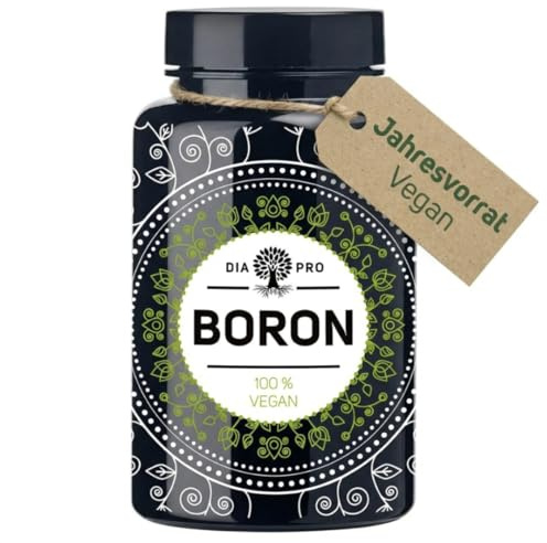 DiaPro Boron 3mg Tabletten für ein optimales Mineralstoff-Management im Alltag | 365 vegane Pillen aus reinem Natriumborat im praktischen Vorratsglas | Hochdosiertes Spurenelement ohne Zusätze