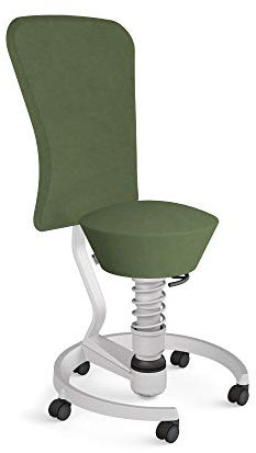 aeris Swopper – Hocker mit Lehne – Bürohocker höhenverstellbar – Schreibtischstuhl gegen Rückenschmerzen – Ergonomischer Bürostuhl und Sitztrainer, Feder Low