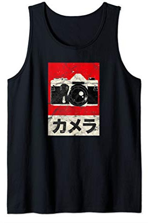Vintage Japanese Analog SLR Camera Retro Photographer Film Tank Top