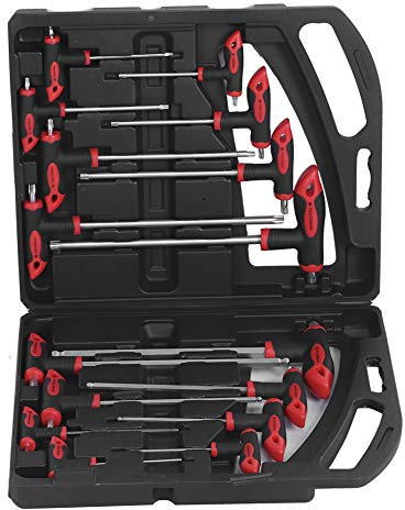 Juego de llaves hexagonales con extremo esférico de brazo largo Juego de llaves Allen con llave hexagonal con mango en T de 16 piezas con extremo esférico Destornillador de 2 unidades Reparación Herra
