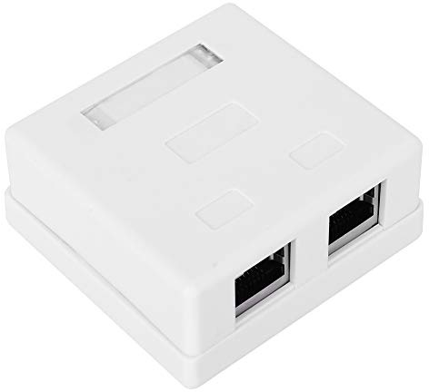 Marhynchus Keystone Jack Box, RJ45-8P8C Dual Port Surface Mount Box for Ethernet Cables, Wall Connector Junction Adapter