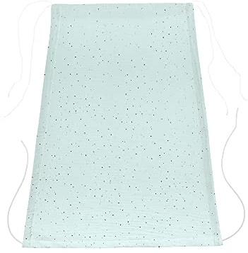 KraftKids Tenda parasole in mussola a pois dorati su verde, protezione solare UV per ogni passeggino, cucita a mano e traspirante, lunghezza 65 cm, larghezza superiore: 50 cm, larghezza inferiore: 32
