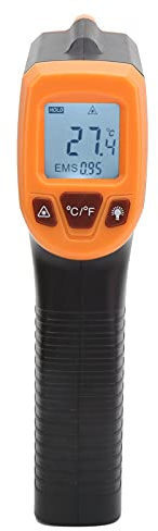 Thermomètre Infrarouge, Thermomètre Infrarouge GM320S Thermomètre Numérique sans avec écran LCD pour Four à Pizza, Cuisine, Barbecue(Orange)