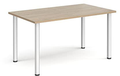 Rectangular radial leg meeting table - silver legs, Barcelona Walnut, 1400