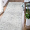 TOPICK Läufer 60x180cm Grau Teppiche Vintage Teppichläufer Flur Retro Faltbar Dünner Waschbar Teppich Multi Floral Boho rutschfeste für Innenbereich Badezimmer Küche Schlafzimmer Wohnzimmer