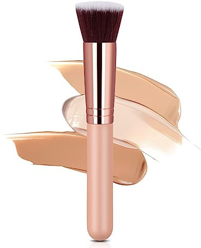 AOOWU Foundation Brush, Premium Makeup Brush for Liquid Makeup, Flat Top Foundation Brush Concealer Brush, Multifunctional Face Brush for Liquid, Cream, Blending, Buffing, Powder Cosmetics