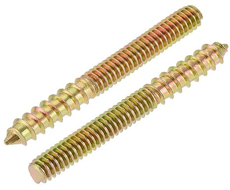 LJFMDLN 20pcs 1/4-20 x 2-1/4 Hanger Bolts Double Head Dowel Screw for Wood Furniture