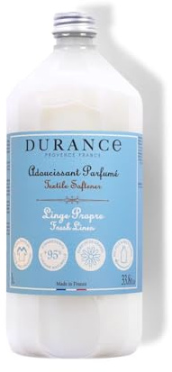 Durance Fresh Linen Textil-Weichspüler – 1 l, macht Wäsche weich und versorgt die Wäsche mit langanhaltendem Frischleinenduft für luxuriös weiche Kleidung