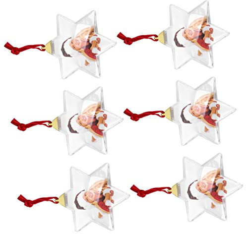 DECHOUS 6 Stücke Foto Decor Hängen Ornament Kunststoff Weihnachten Ornament Hochzeit Decor Party
