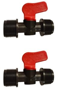 Absperrventil Kugelhahn PP Verbinder für Tropfschlauch PN6 Klemmfitting Ventil AG 3/4 x AG 3/4 2 Stück