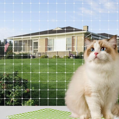 MEYAGOT Katzennetz Für Balkon,3x10m Transparentes Katzenschutznetz,Katzenschutznetz,Transparentes Katzennetz Für Katzen,Balkonnetz Für Katzen Für Terrassen,Fenstern,Terrassen,Balkon