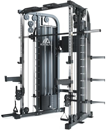 ATLETICA HyperBase | Multipresse | Station de Musculation Tout-en-Un | Grande liberté de Mouvement | Jammer Arms utilisables avec Bloc de Poids | Power Rack avec Smith Machine et Station de câbles