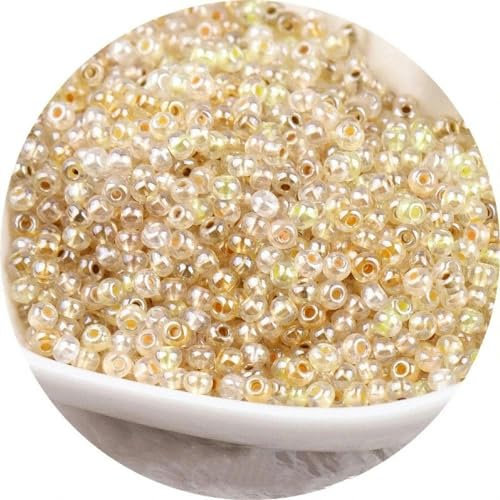 2/3/4 mm Glasperlen, transparente Kristall-Rocailles-Perlen, geeignet für DIY-Schmuckarmbänder, Gold-Kaffee-Serie, 3–2 mm, 810 Stück