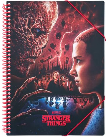 Grupo Erik Stranger Things A4 Display Book | 30 Pockets - Propylene Sleeves | A4 Display Folder | Document Envelope With Velcro Closure | Stranger Things Gifts | Stranger Things Merchandise
