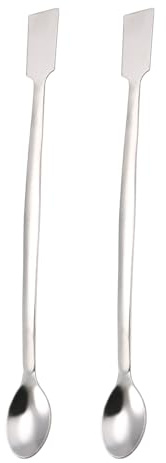 YOKIVE 2uds Laboratorio Espátula Cuchara 201 Inoxidable 200mm/8 Pulgadas | Acero, Micro Muestreo, Mezcla, Medición, Excelente para Laboratorio