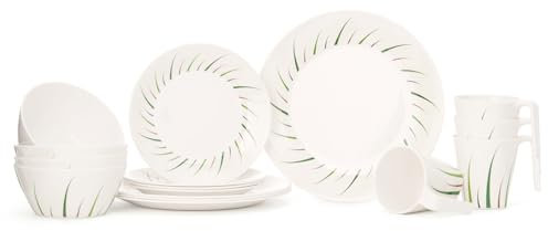 Vaisselle de table de camping en mélamine pour 4 personnes - 16 pièces - Passe au lave-vaisselle - Service de pique-nique - Vaisselle de camping - Design citron