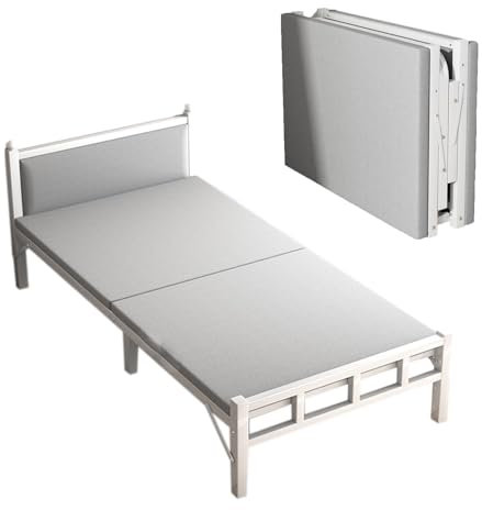 GBPLDMAQ Tragbares Campingbett, 300 Kg Maximale Belastung, Feldbett Klappbar für Outdoor-Camping, Büro, Nickerchen zu Hause, Camping Bett(White,190x77x100cm/75x30x39in)