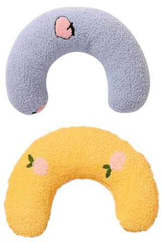 FDDU Cat Pillow Pets, Pillow Nek U Shaped Pillow Dog, Kissen Für Katzen, U-Förmiges Kissen Für Hunde, Für Katzen Oder Kleine Hunde, Katzen U-Förmiges Kissen Zum Schlafen, Ausruhen, Spielen（Gelb,Blau）