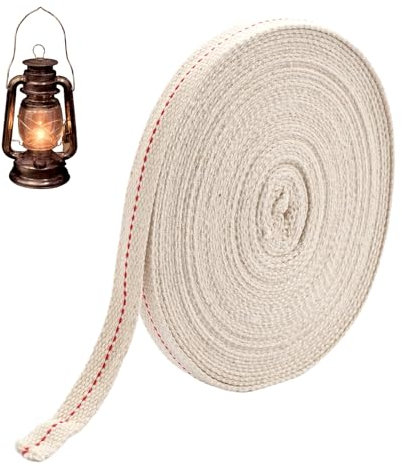 10 Metri Stoppini Per Lampade Ad Olio,13mm Stoppino Per Lampada A Olio,Stoppino Per Lampada A Cherosene,Wick di Cotone Piatto Per Lampade A Olio, Bruciatori A Olio, Accessori Fai Da Te e Candele