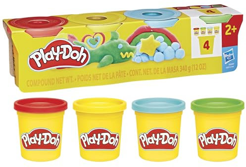 Play-Doh, 4-pack med klassiska färger i burkar på 84 gram