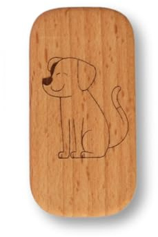 Waya - Kindernagelbürste mit Hund - Nagelpflege für Kinder - kleine Nagelbürste aus Holz mit Motiv - für saubere Fingernägel - Kinderhygiene