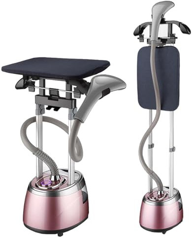 Centro de Planchado Vertical Vapor, Plancha de Vapor Ropa, 2000W, Diseño de Barra de Soporte Doble, Colgante/Horizontal 2 métodos de Planchado, depósito 2,5 L, con Percha/Tabla Planchar,Pink