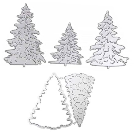 Lurrose 5stücke Metall Stanzschablone Weihnachtsbaum für DIY Bastelarbeiten Schneideformen und Stanzform Metallstanzformen zum Ausschneiden und Prägen