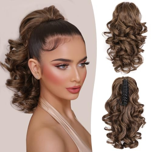 Haarverlängerung aus Naturhaar, 30 cm – Haarteil aus natürlichem synthetischem Haar, Pferdeschwanz, weiche Haarverlängerung für Frauen und Mädchen (Farbe: 4/30#)