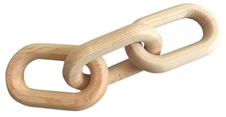DOITOOL Catena in Legno Decorativa Anelli Per Soggiorno e Tavolo Da Pranzo Ornamento Minimalista Rustico Da Parete o Desktop Decorazione Casa Stile Boho e Fattoria