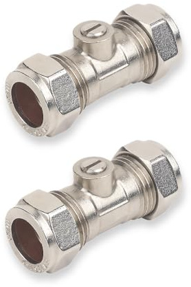 JD Brands 15mm Compression Isolation Valves – WRAS Approved, Chrome-Plated Stop Valves for Plumbing & Heating Systems (2)