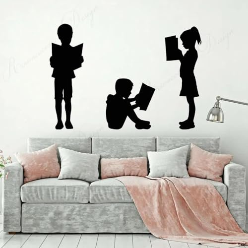 Pegatina de pared con libros para aula escolar, biblioteca infantil, lectura, sala de lectura, mural de vinilo, decoración del hogar