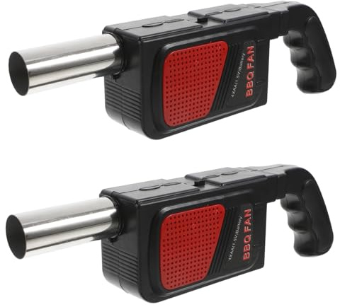 SOIMISS Souffleur D'air Portatif Pour Barbecue Électrique, Lot De 2 Pour Camping Et Repas En Plein Air, Compact Et Alimenté Par Piles Aa, Ventilateur Pour Allume-feu Barbecue Et Poêle à Bois