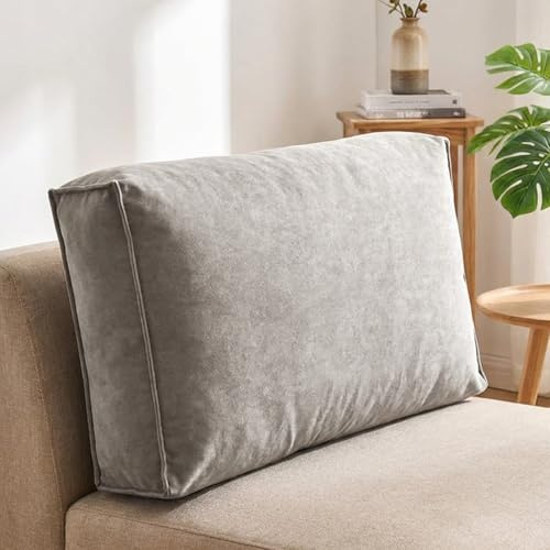 Aocase Rückenstützkissen Lendenkissen Kissen Sofakissen Großen Rückenkissen Lesekissen für Bett und Sofa Kissen mit abnehmbarem und waschbarem Bezug,Grau,70×45×12cm