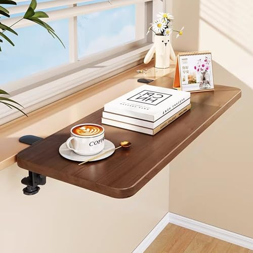 Fensterbank Verbreiterung Innen Klappbare Fensterbankverlängerung aus Holz, Ablagefläche für Arbeitsplatten, 40–90 cm Platzsparende Fensterbankverlängerung(Walnut,60x20cm(23.6x7.9in))