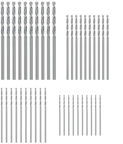 Set di 40 piccole punte per legno, HSS per legno, 0,5 mm, 1 mm, 1,5 mm, 2 mm, mini punte elicoidali, per acciaio inossidabile, rame, legno, legno