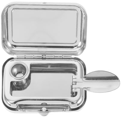 Kichvoe Stylish Silver Stainless Steel Mini Portable Ashtray with Compact and Lightweight Design, Ashtrays outside Use in Car and Home, Featuring Versatile Use and Elegant Simple Style